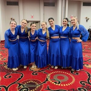 Vibrant Blue Dance Costume Set